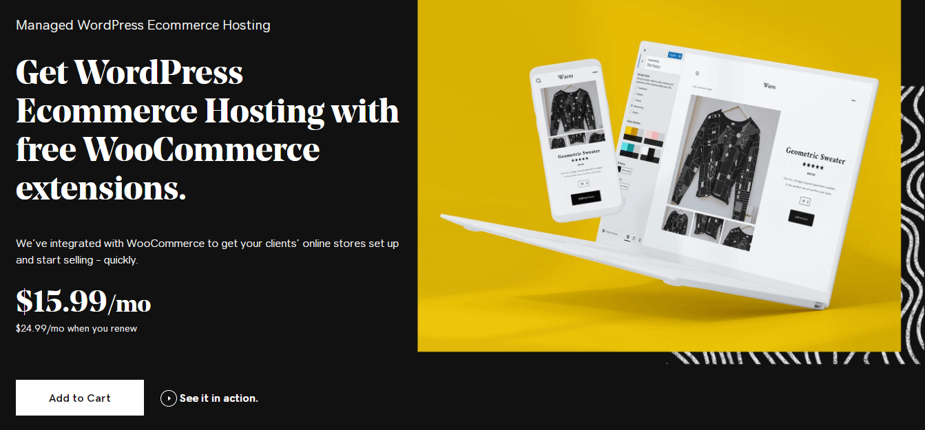 Planes de alojamiento GoDaddy WooCommerce.