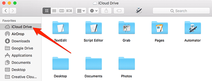 iCloud Drive en Finder