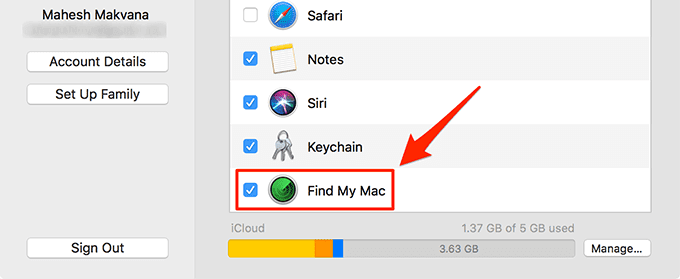Buscar mi Mac en iCloud