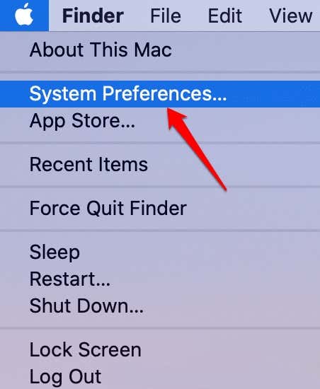 Preferencias del sistema en el menú de Apple