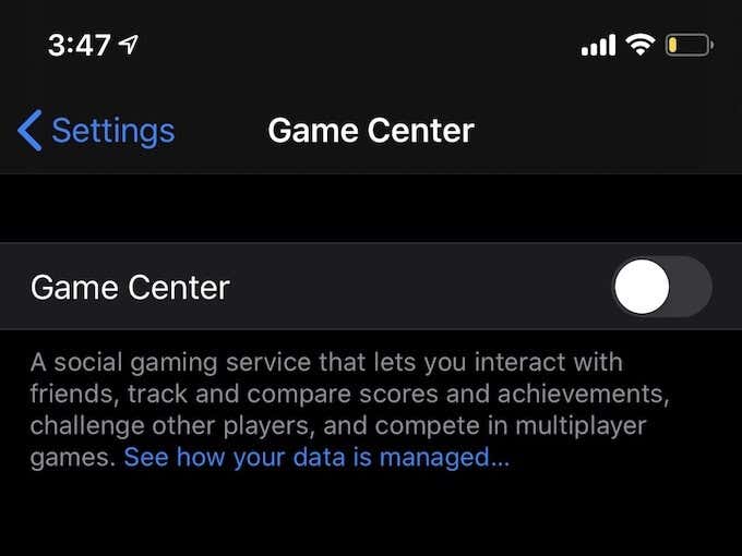 Cambiar el centro de juegos