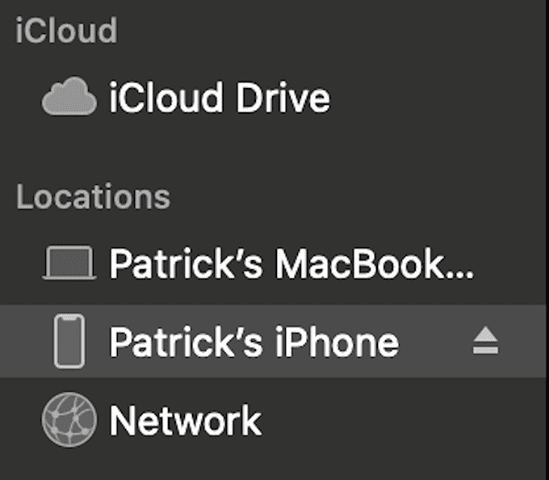 El iPhone de Patrick en Ubicaciones