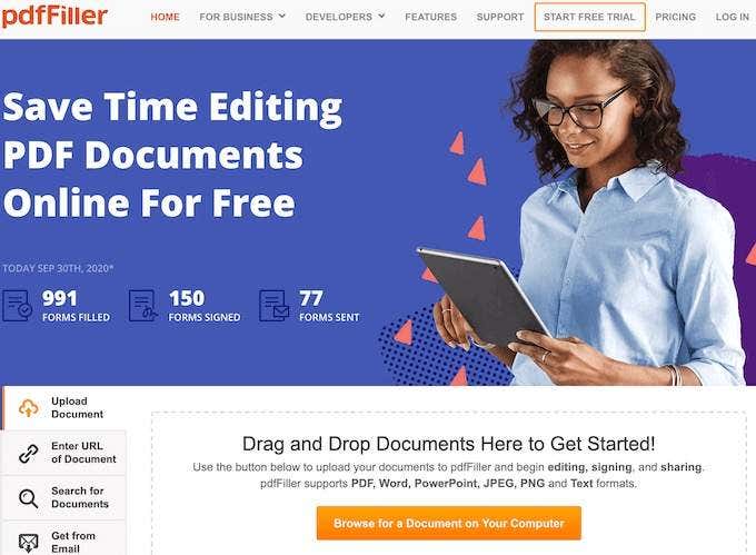 Sitio web de relleno de PDF