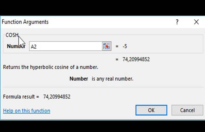 cosenos hiperbólicos