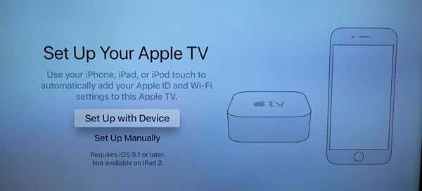 Configuración con la pantalla del dispositivo en Apple TV 4k