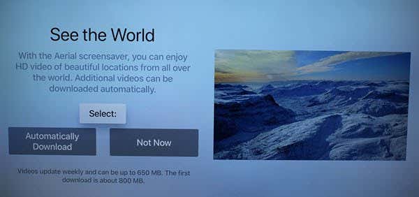Descargue protectores de pantalla de video en la ventana en Apple TV 4K