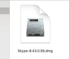 Archivo dmg de la aplicación de Skype