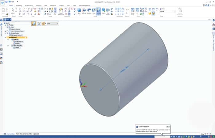 Figura 2. Extrusiones sencillas en Solid Edge.