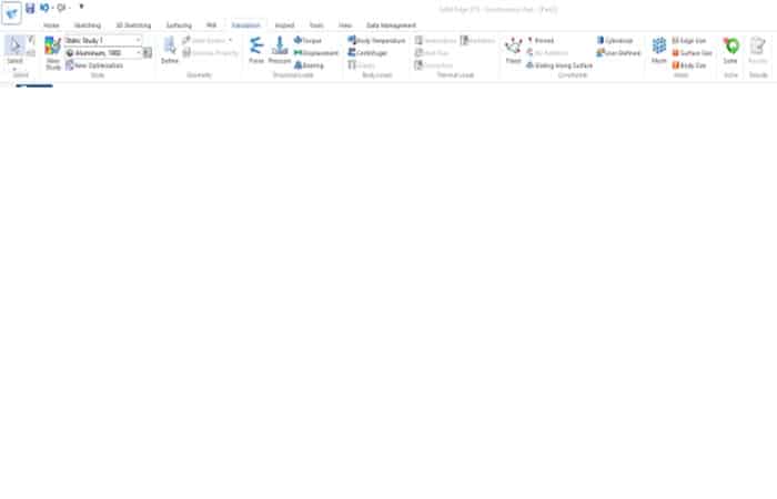 Figura 4. La cinta de simulación en Solid Edge.