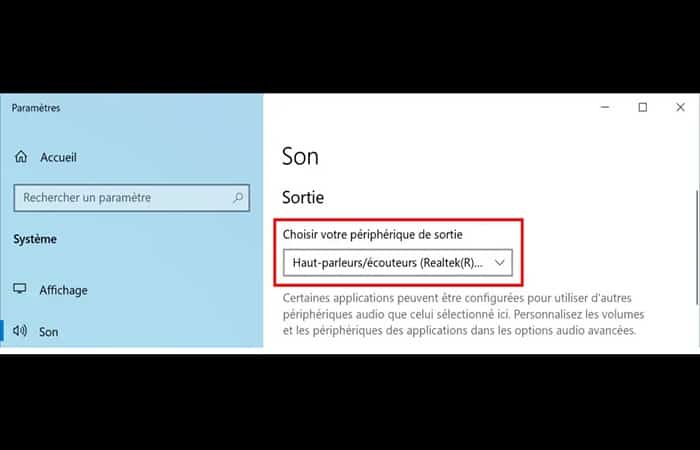 salida predeterminado