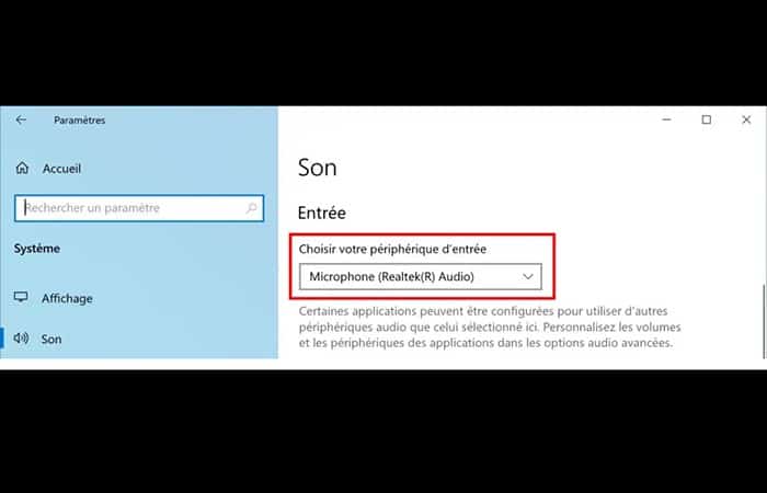dispositivo de entrada predeterminado