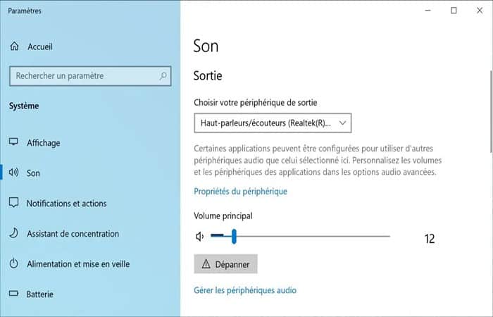 Configuración de sonido