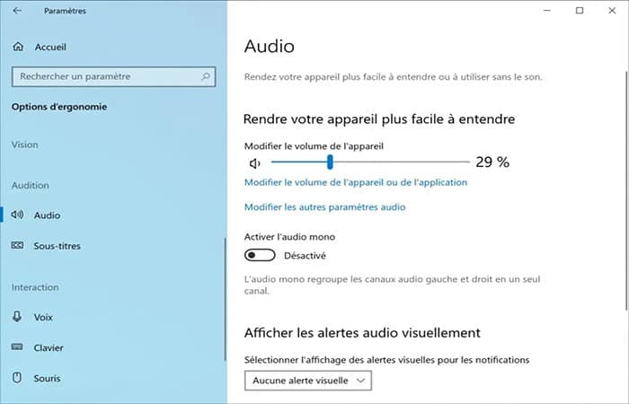Facilidad de acceso > Audio