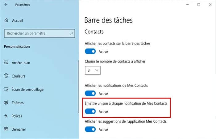 Personalización > Barra de tareas