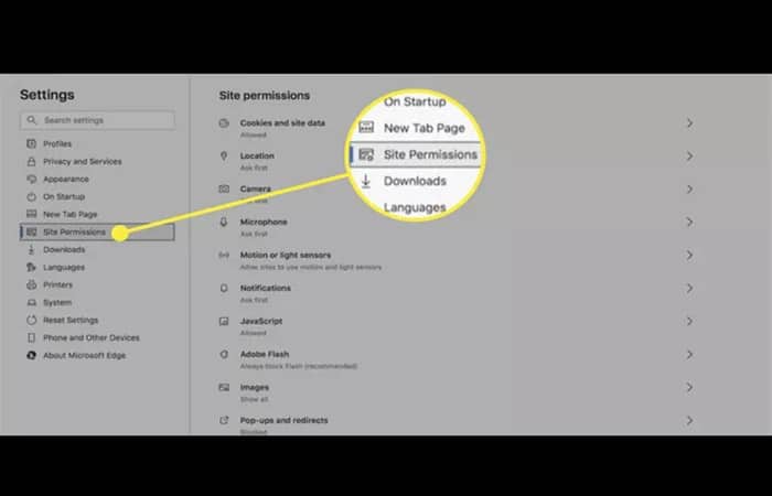 Bloquear anuncios emergentes en Microsoft Edge