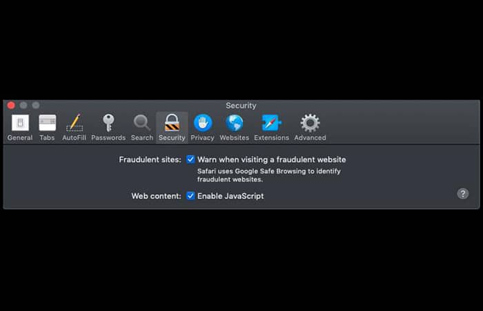 Bloquear anuncios emergentes en las preferencias de Safari