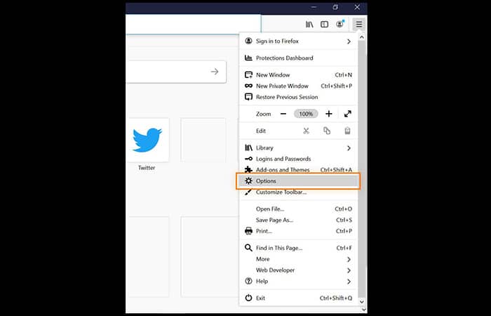 Configuración de ventanas emergentes de Firefox