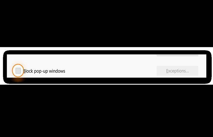 Permitir ventanas emergentes en Firefox