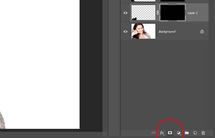 presionada la tecla Alt mientras se hace clic en el icono de máscara de capa