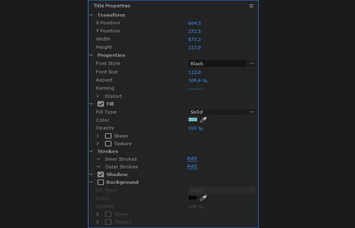 ventana Control de efectos
