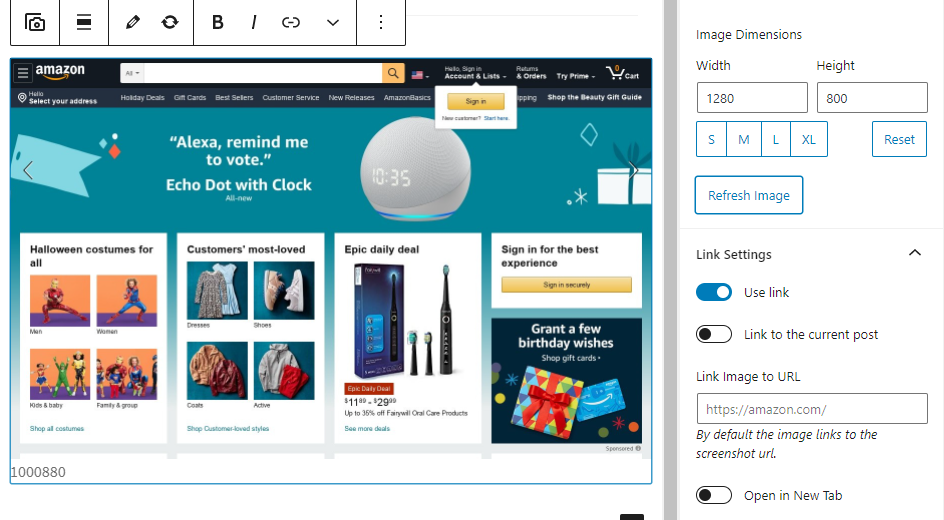 Cambia la resolución de la captura de pantalla del navegador.