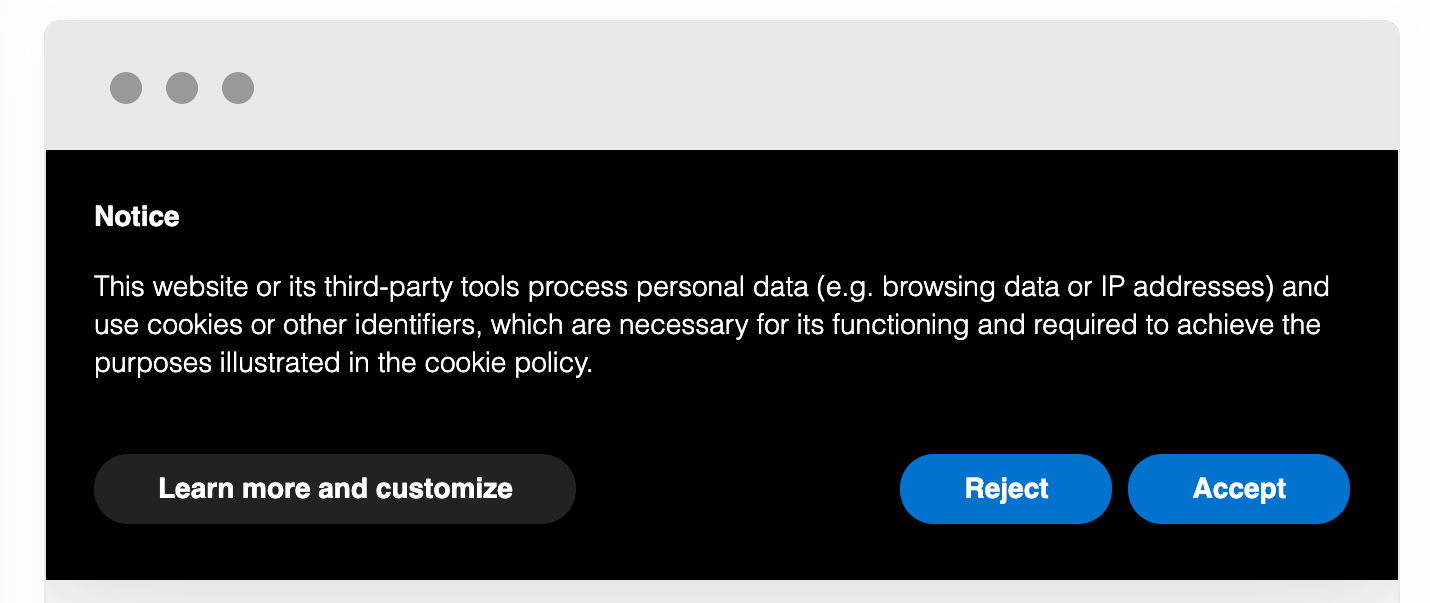 Ejemplo de consentimiento de cookies.