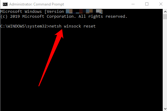 restablecimiento de netsh winsock