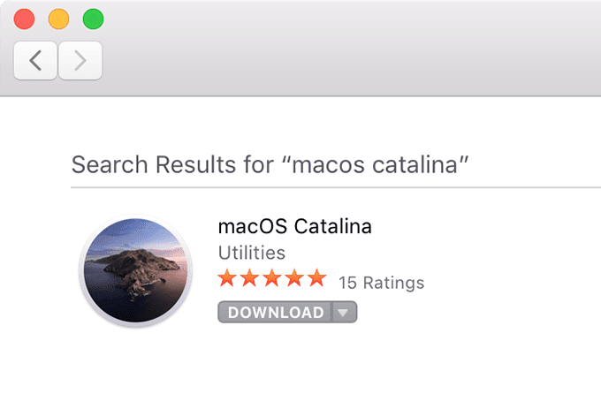 macOS Catalina en la tienda de aplicaciones