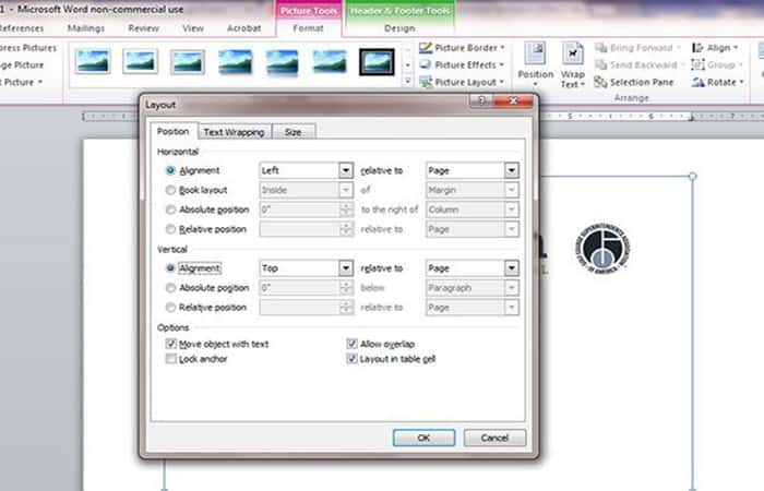 Crear un encabezado en Word