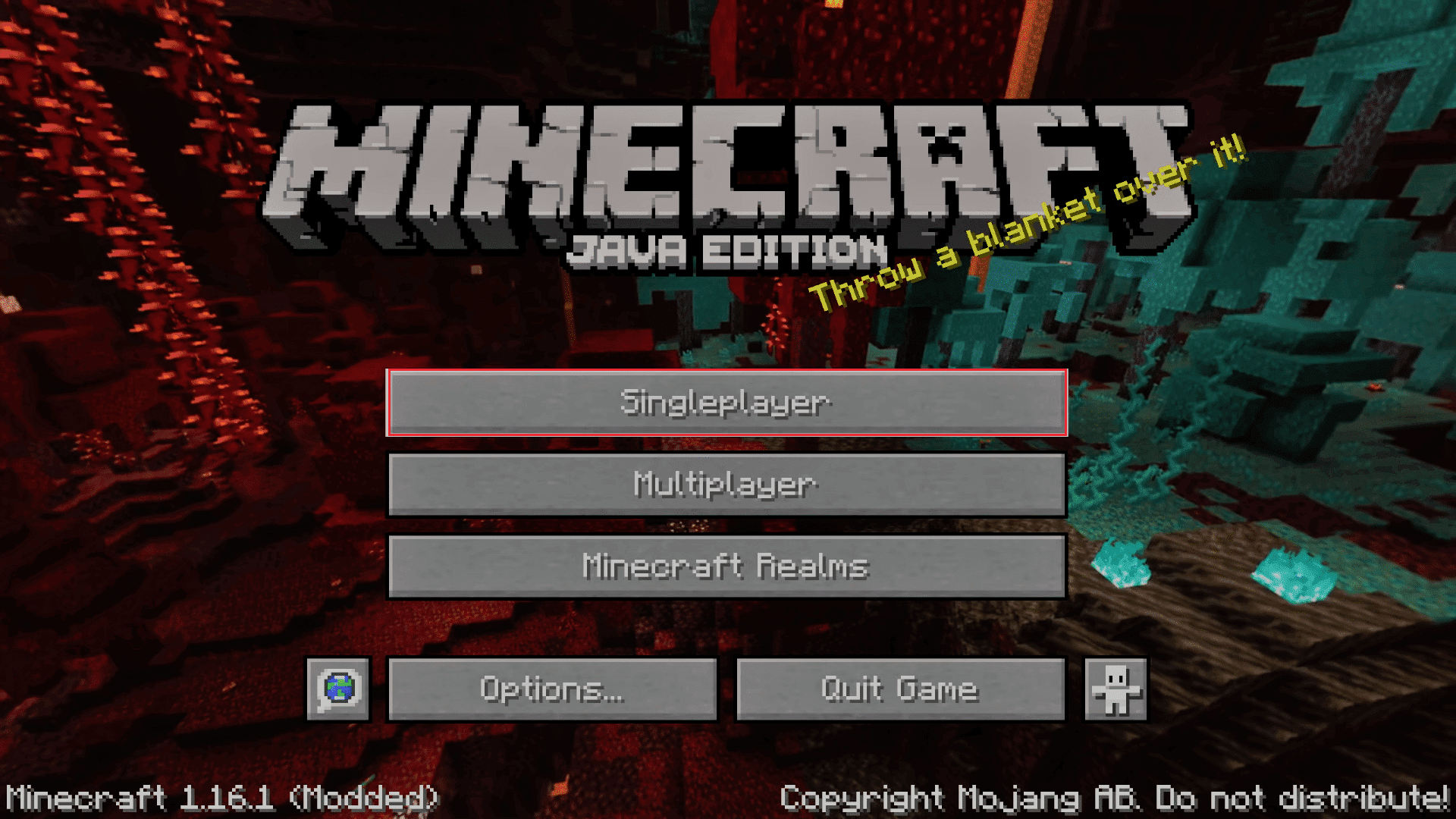 haga clic en la opción de un solo jugador en Minecraft