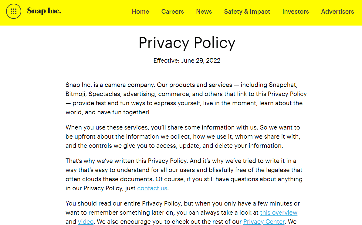 Política de privacidad de Snapchat |  Cuántos informes para ser prohibidos en Snapchat (1450)