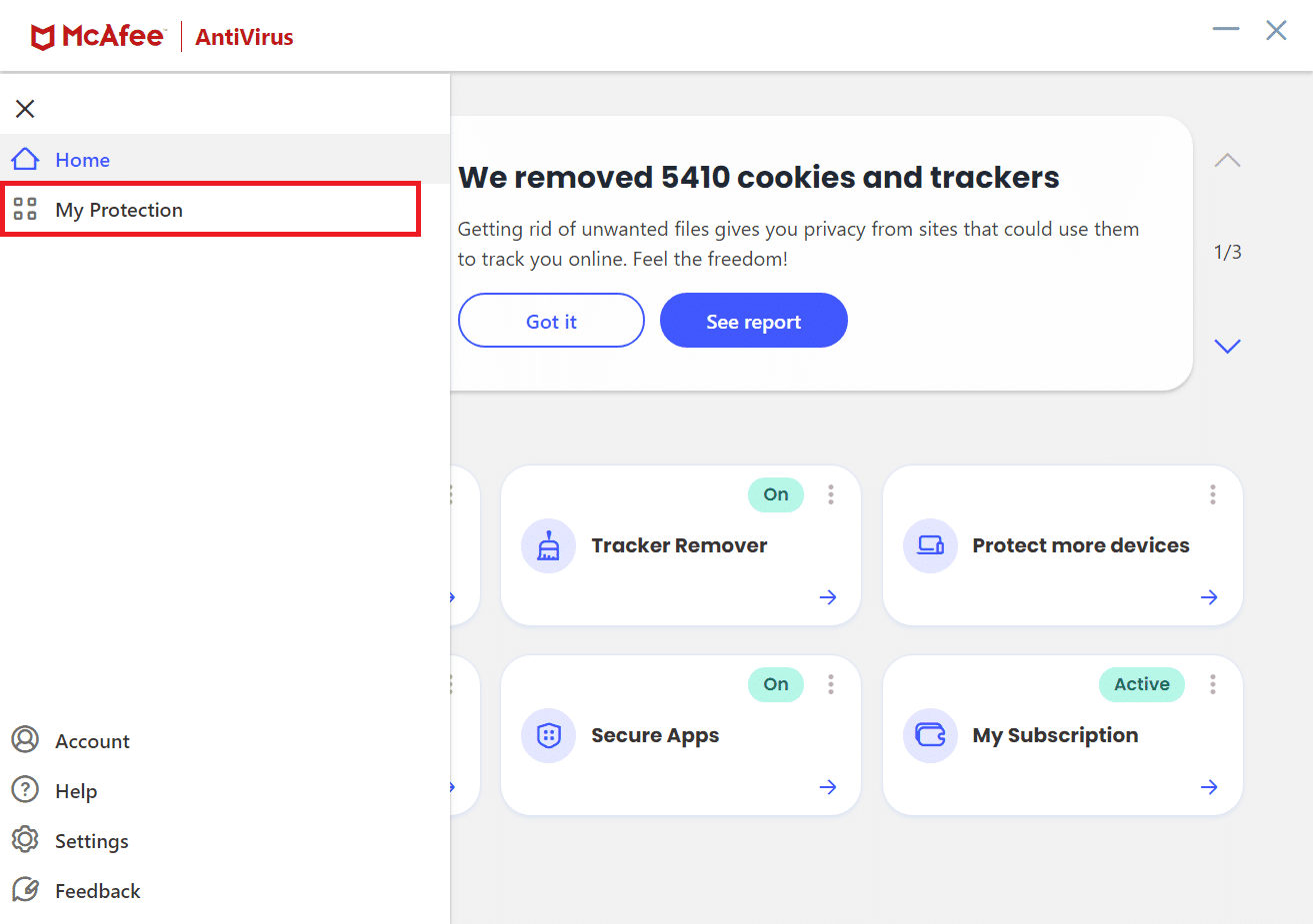 Haz clic en Mi Protección.  12 formas de establecer una conexión segura en Chrome