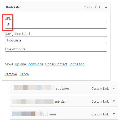 opciones desplegables en wordpress