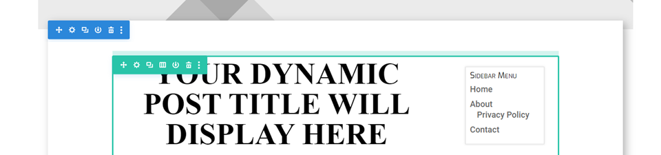 menú del creador de temas de la barra lateral divi