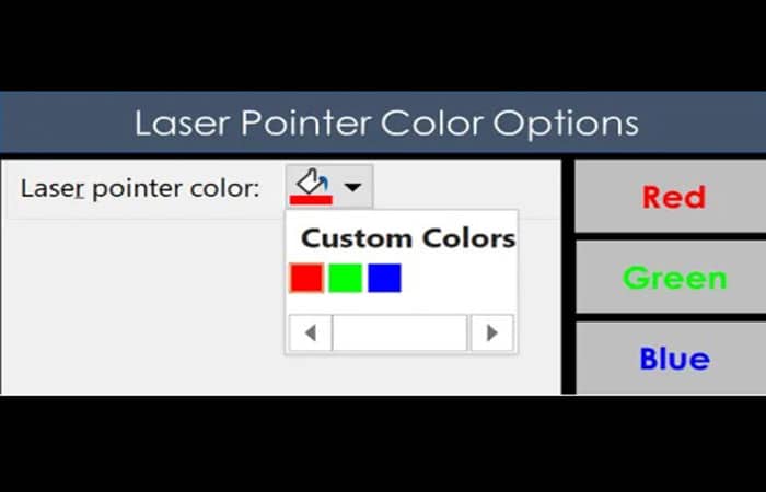 Cambiar el color del puntero láser
