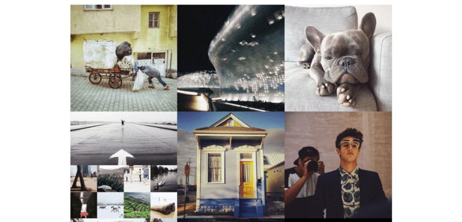 Feed de Instagram minimalista.