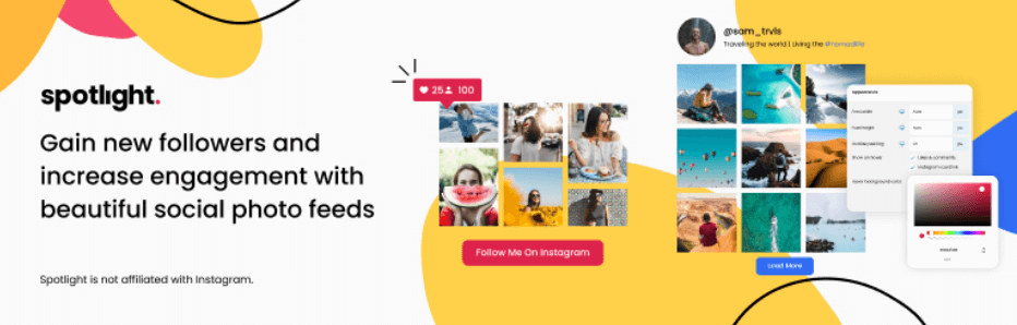 El complemento Spotlight - Social Photo Feeds.