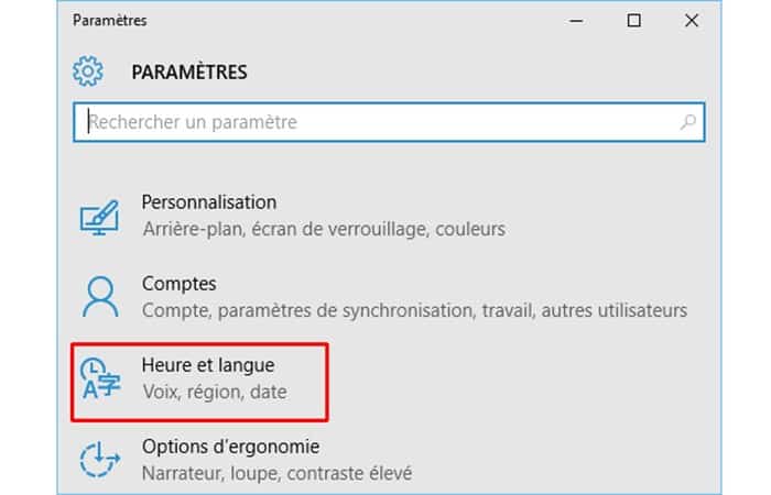 Configuración -> Hora e idioma.
