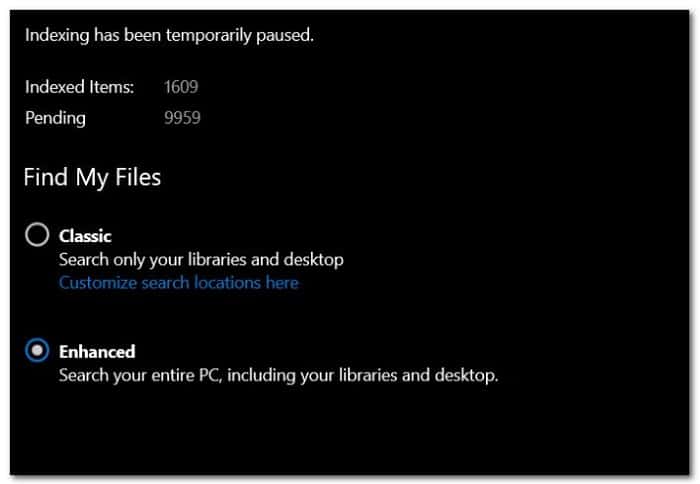 Indexación De Windows 11 Está En pausa