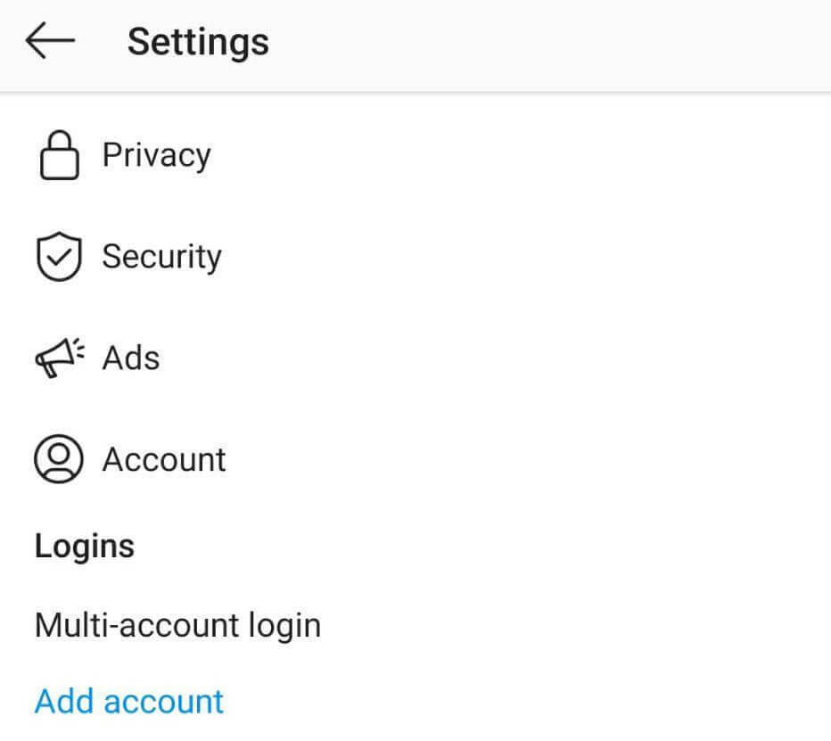 Añadir varias cuentas de Instagram.