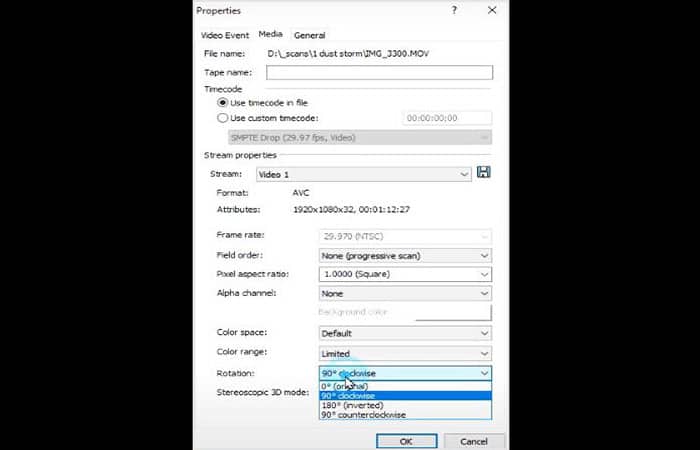 Rotar video en Sony Vegas