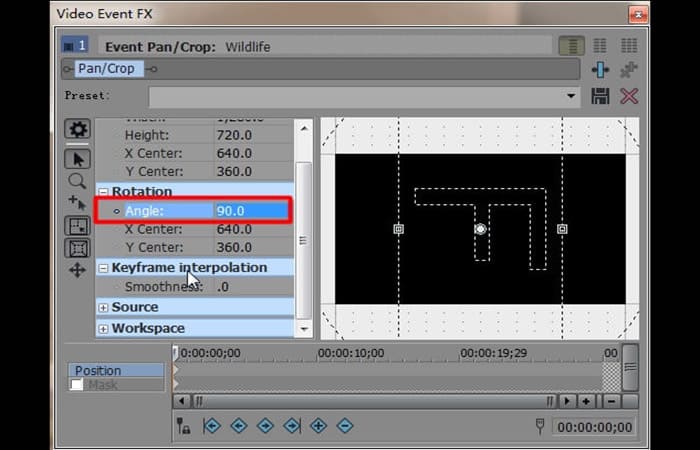 Rotación avanzada en Sony Vegas