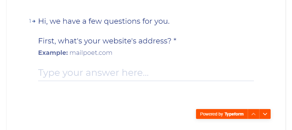 Ingresando la URL de su sitio web.