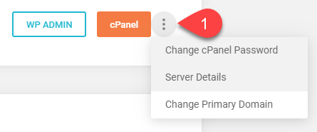 tres opciones de menú punteadas