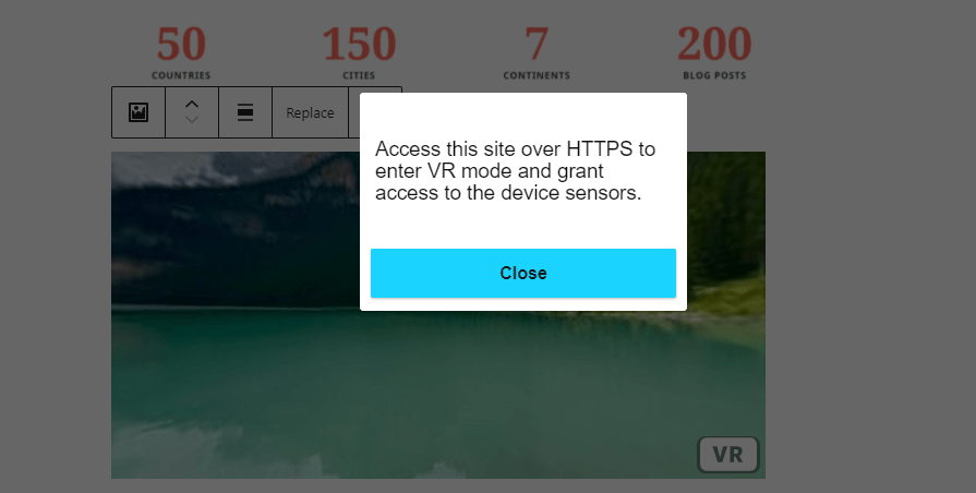 Advertencia de error HTTPS.