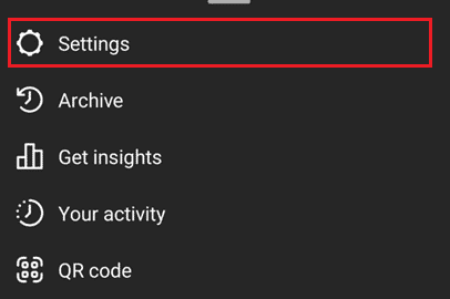 Toque las tres líneas horizontales en la esquina superior derecha y elija Configuración