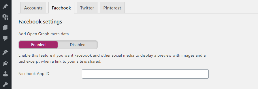 Agregar ID de la aplicación de Facebook a WordPress usando Yoast.
