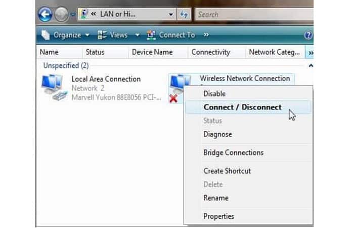 Desconectar el dispositivo de red