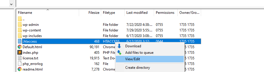 Editando tu htaccess.