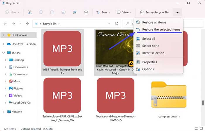 Icono de la papelera de reciclaje
